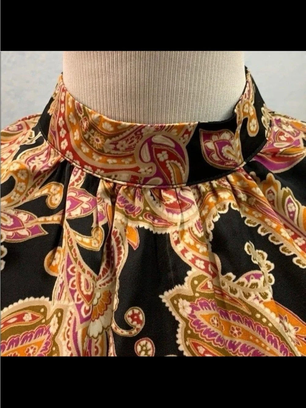 Who What Wear Paisley Dream High Neck Pleated Blouse
